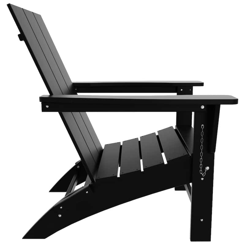 Polytrends Shoreside Modern Poly Folding Eco-Friendly All Weather Adirondack Chair (Set of 4)