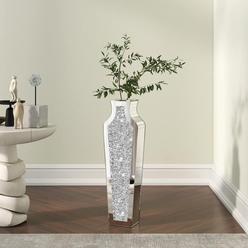 Tall Crushed Diamond Floor Vase