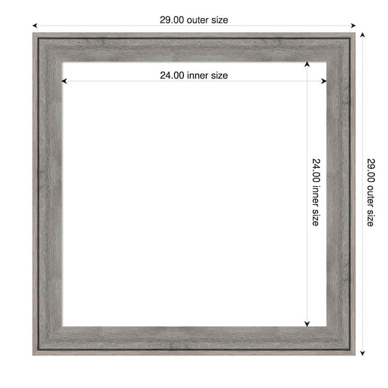 Amanti Art Regis Barnwood Grey Framed Dry Erase Magnetic Board - 29 x 29 in
