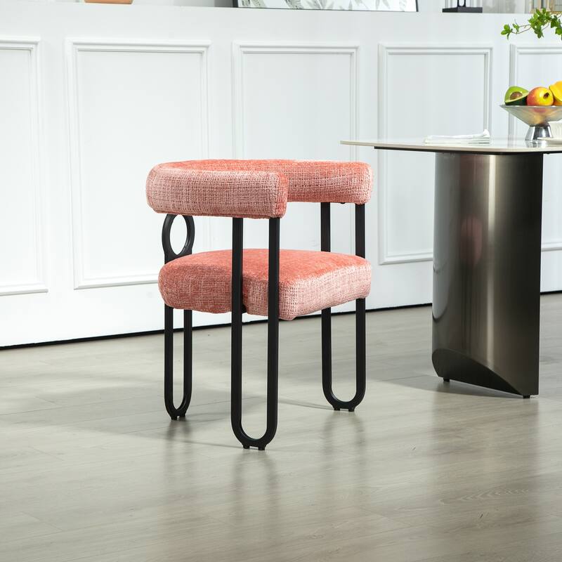 Fabric Upholstered Kitchen Side Dining Chair with Cushion, Backrest, Non Slip Feet for Dining Room Kitchen Living Room Bedroom