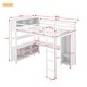 preview thumbnail 2 of 9, Metal Loft Bed with Wardrobe And L-Shaped Desk