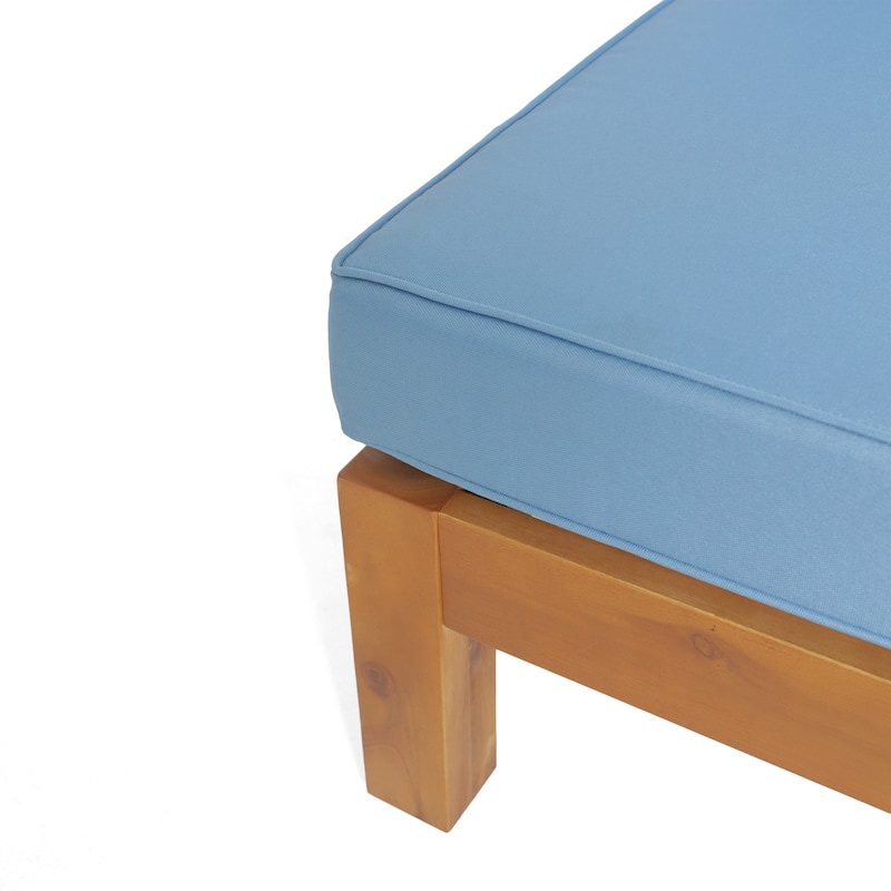 Roomfitters X-Back Corner Bench with Coffee Table, Outdoor Wooden Patio Sofa with Cushions for Garden or Porch