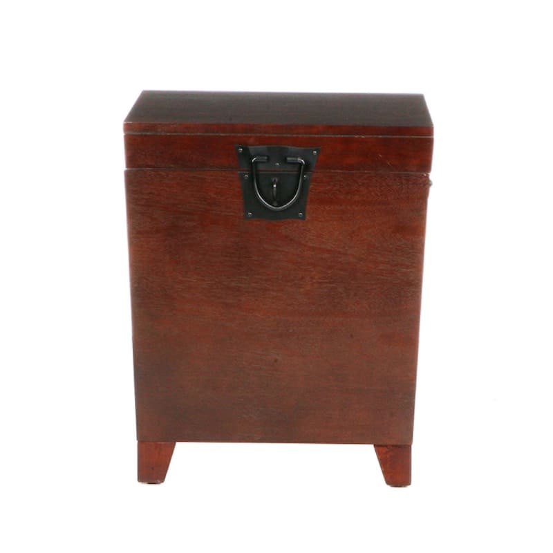 24" Solid Wood and Manufactured Wood Square End Table for Living Room - 21" x 20.75" x 24" - Brown