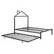 preview thumbnail 5 of 16, Black Full Size Metal Platform Bed with Trundle & House Headboard