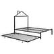 preview thumbnail 5 of 16, Black Full Size Metal Platform Bed with Trundle and House-Shaped Headboard