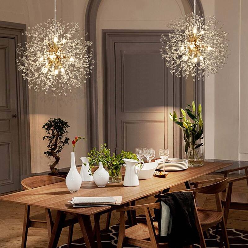 8/9/12/16-Light Modern Linear Sputnik Firework Dandelion Crystal Chandelier