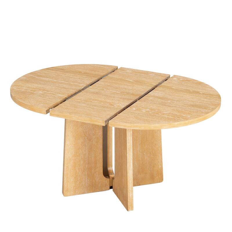 Round Dining Table Set for 4 with Extendable Top and Comfortable Upholstered Chairs for Family Meals