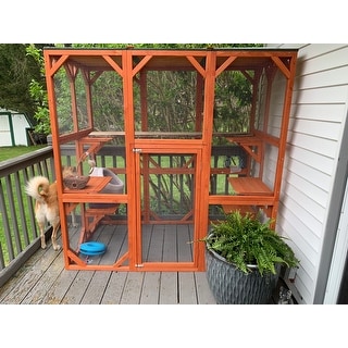 trixie outdoor wooden cat patio