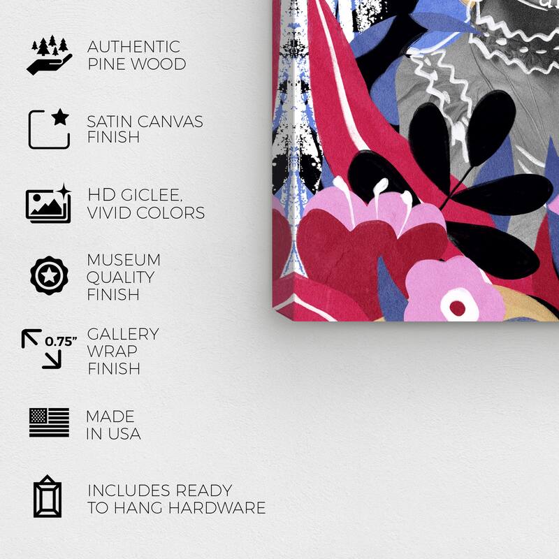 Wynwood Studio Canvas Typography and Quotes Paint Flowers Pink and Lavender Modern & Contemporary Wall Art Canvas Print