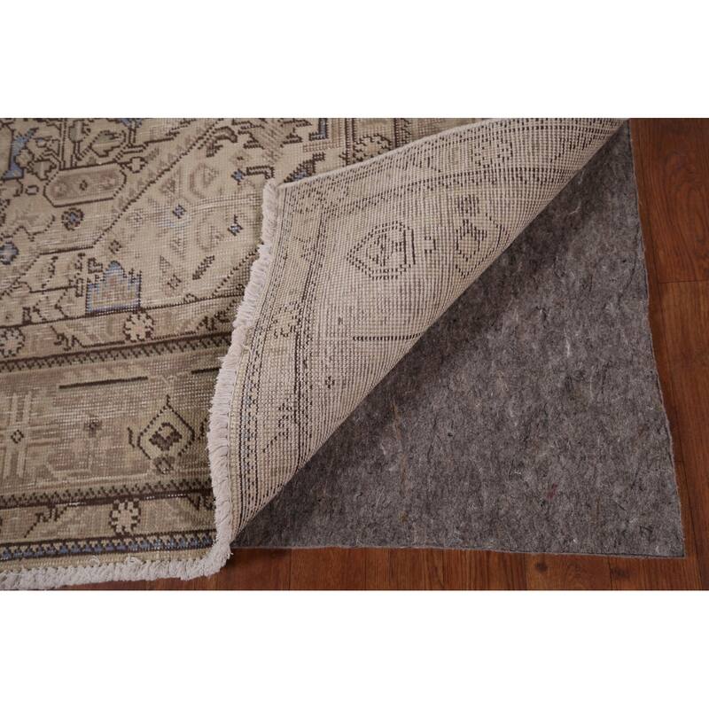 Distressed Tabriz Persian Vintage Area Rug Hand-Knotted Wool Carpet - 6'4" x 9'2"