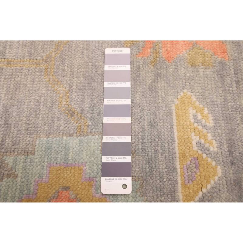 ECARPETGALLERY Hand-knotted Modern Oushak Light Grey Wool Rug - 8'0 x 9'9