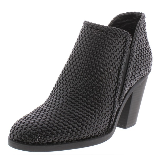fabric high heel ankle boots