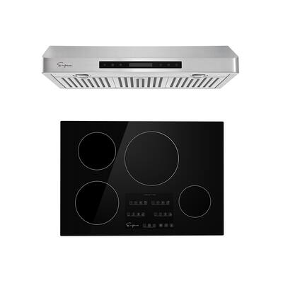 2 Piece Kitchen Appliances Packages Including 30" Induction Cooktop and 30" Under Cabinet Range Hood