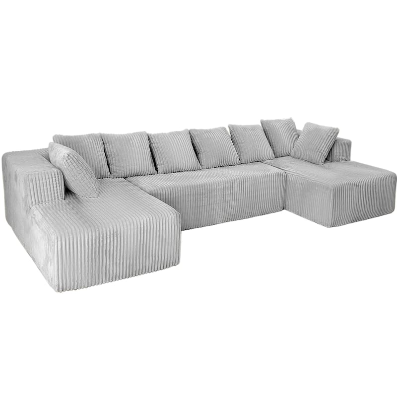 GDFStudio - American Design Modular 130" U-Shaped Sectional Sofa, Chaise Lounge with Reversible Layout