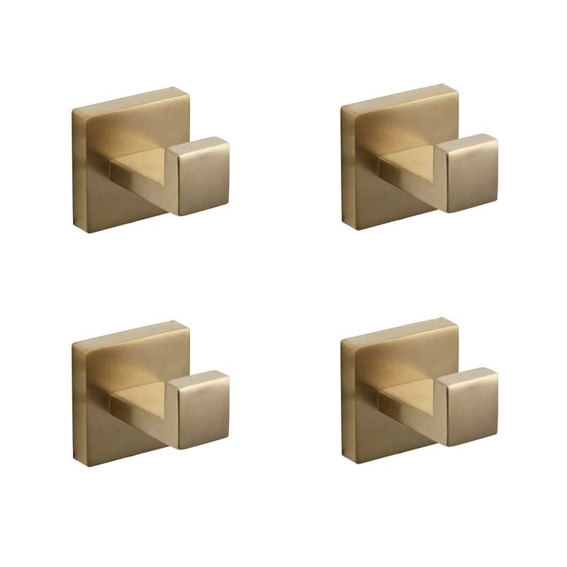 Towel Hooks for Bathrooms,SUS 304 Stainless Steel Coat Hook, Heavy Duty Towels Holder Hooks-4 Pack - Brushed Gold