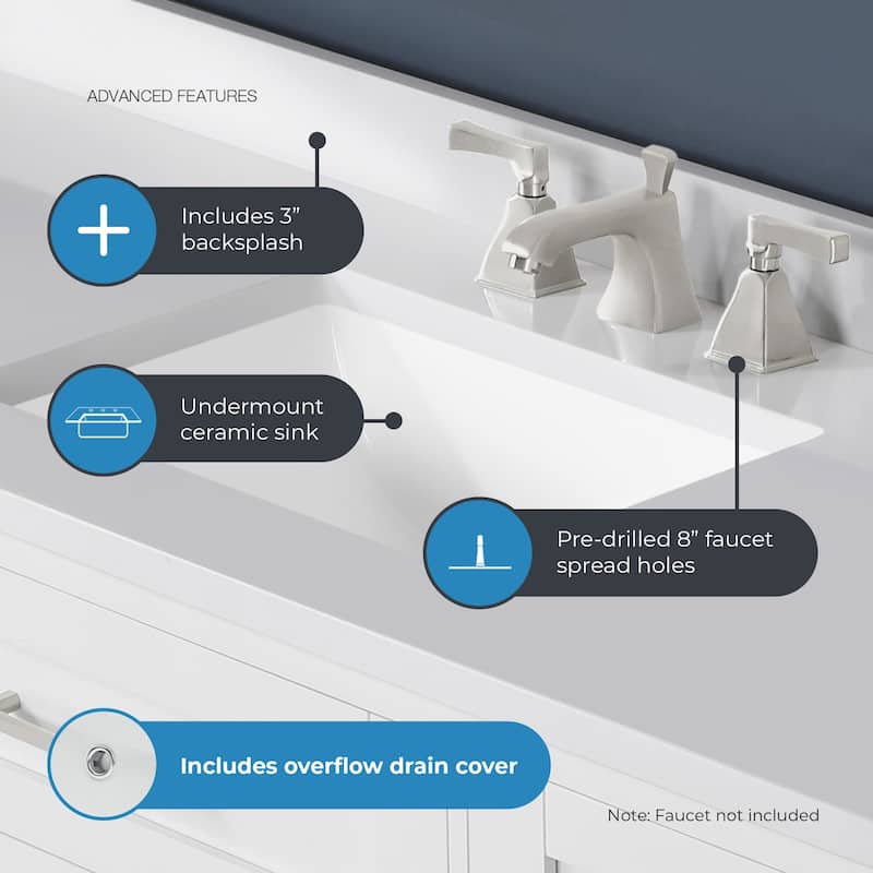 OVE Decors Tahoe II White Single Basin 60-inch Vanity