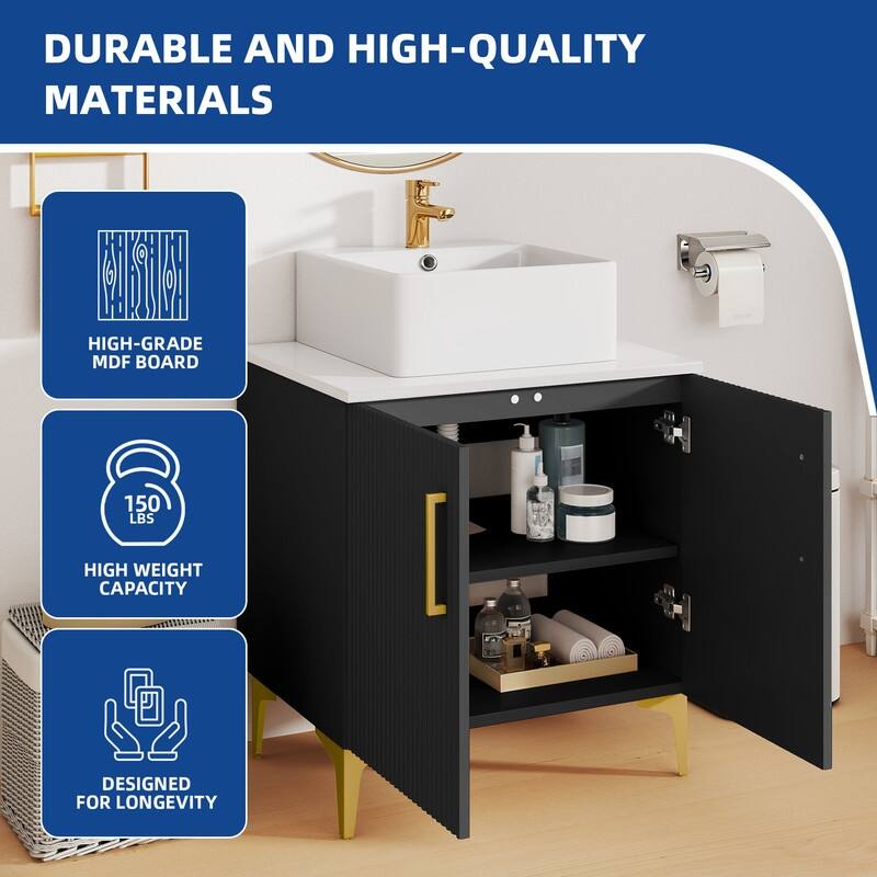 Moasis Single Bathroom Vanity with Ceramic Vessel Sink
