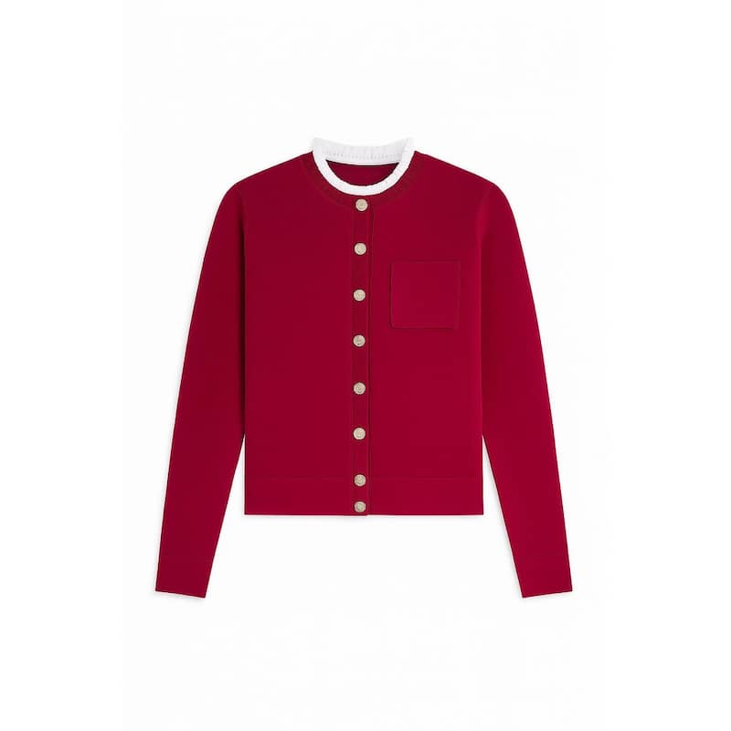 Nanette Lepore Women's Knit Cardigan with Ruffle Collar
