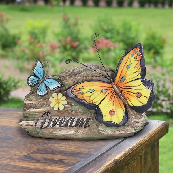 Exhart Dream Yellow and Blue Butterflies Hand Painted Garden Statuary, 11 by 8 Inch. Opens flyout.