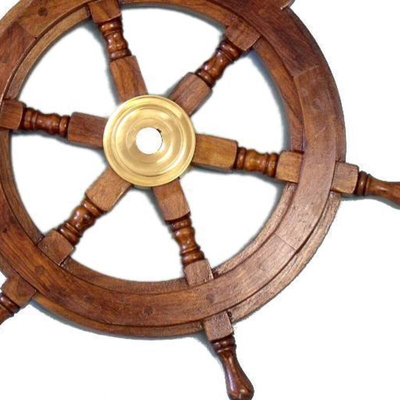 HomeRoots 24" X 24" X 2" Ship Wheel - 24' X '2' X '24