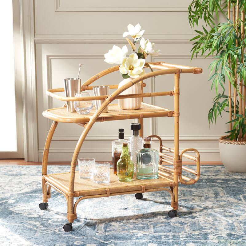 SAFAVIEH Texas 2-Tier Bar Cart - 29" W x 18" D x 28" H - 29Wx18Dx28H