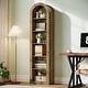 preview thumbnail 1 of 19, 6-Tier Wooden Tall Bookshelf, 74.8 Inches Rustic Arched Bookcase 1PC - Brown