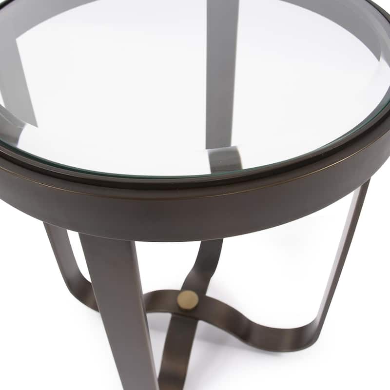 Round Metal Side Table - 24.5H x 20D x 20W