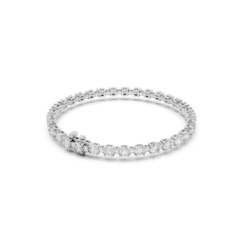 Auriya 14K Gold Alternating Round Lab Grown Fashion Bracelet 8 ct. tw. (F-G VS)