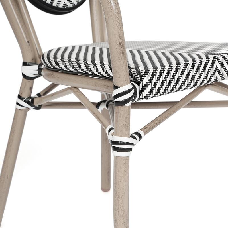 4 Pack All-Weather Commercial Paris Chairs with Arms and metal Frames