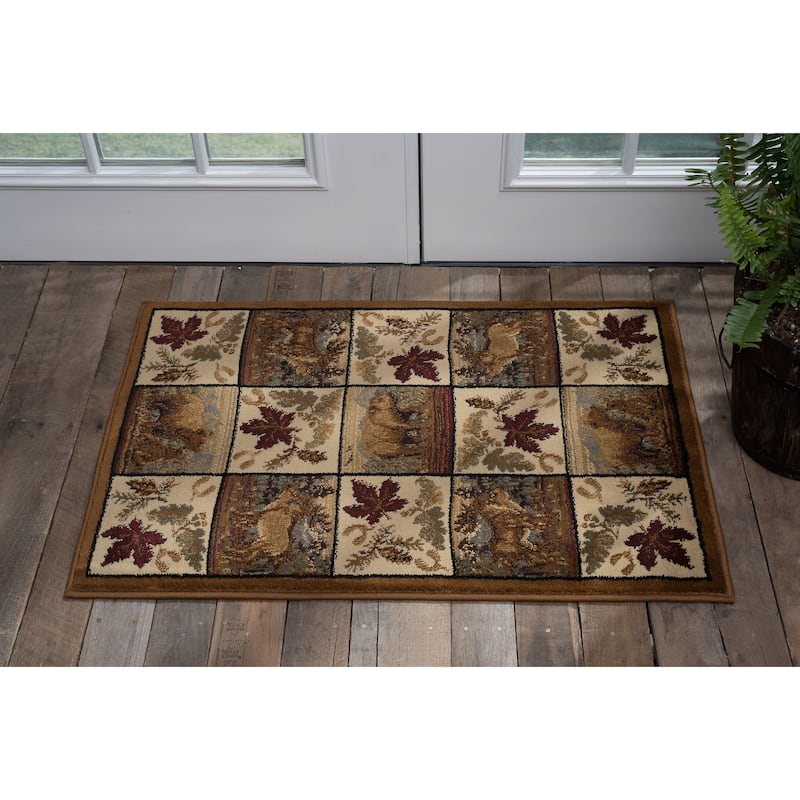 Natural Lodge Novelty Graphic Indoor Area Rug - 2' x 3' - Beige