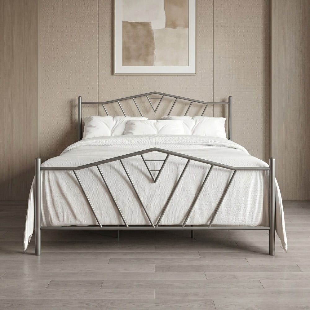 Clayfell Valdosta Metal Platform Bed, No Box Spring Required, Modern Design, Easy Assembly