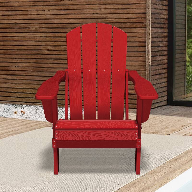 Foldable HDPE Adirondack Chair with Dual Cup Holders