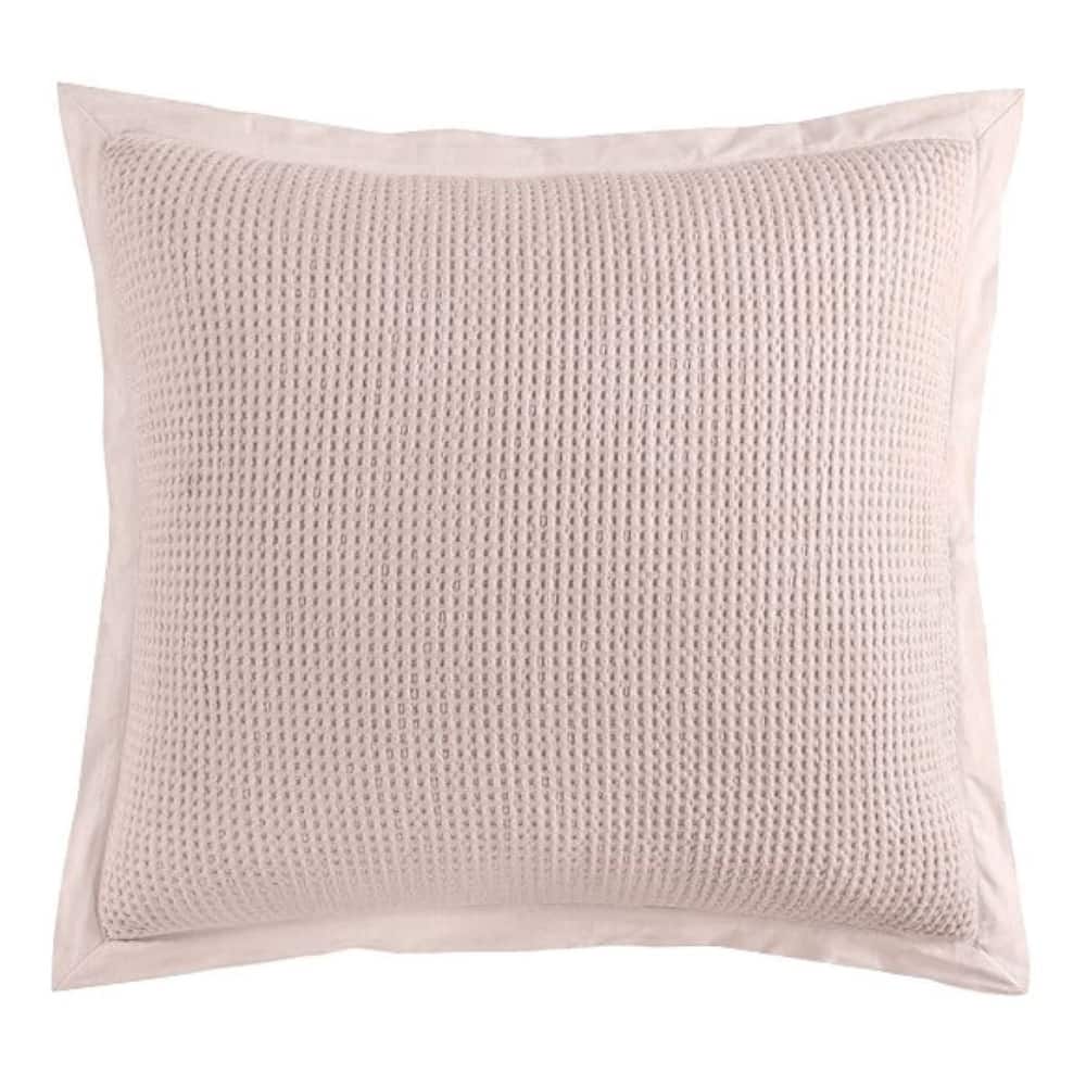 HiEnd Accents Stonewashed Cotton Waffle Weave Euro Sham, 27"x27"
