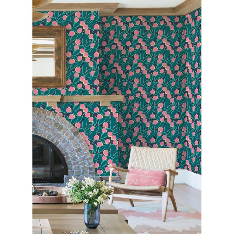 Megan Carter Talia Navy Peel and Stick Wallpaper