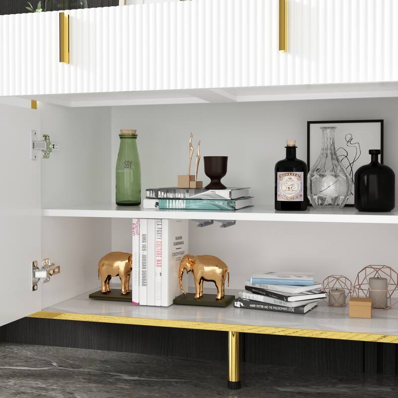 Pop-Up Door Credenza Sideboard Buffet Buffet Sideboard Storage Cabinet