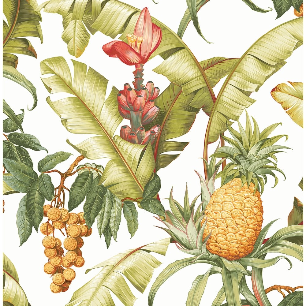 NextWall Pineapple Floral Peel and Stick Wallpaper
