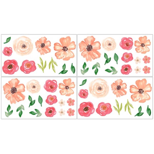 Shop Sweet Jojo Designs Peach Green And White Watercolor Floral