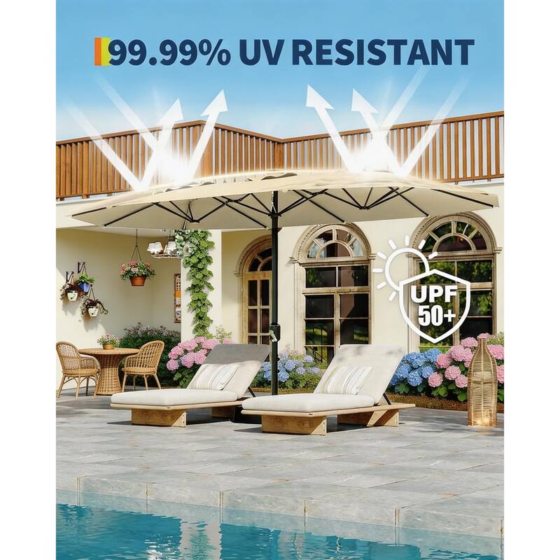 13ft Patio Umbrella, with Double Canopy, No Base