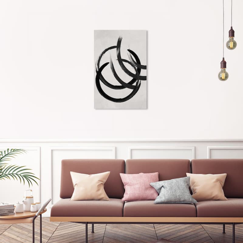 Wynwood Studio Canvas Abstract Roads to Nowhere Black and Modern & Contemporary Wall Art Canvas Print - 30 x 20