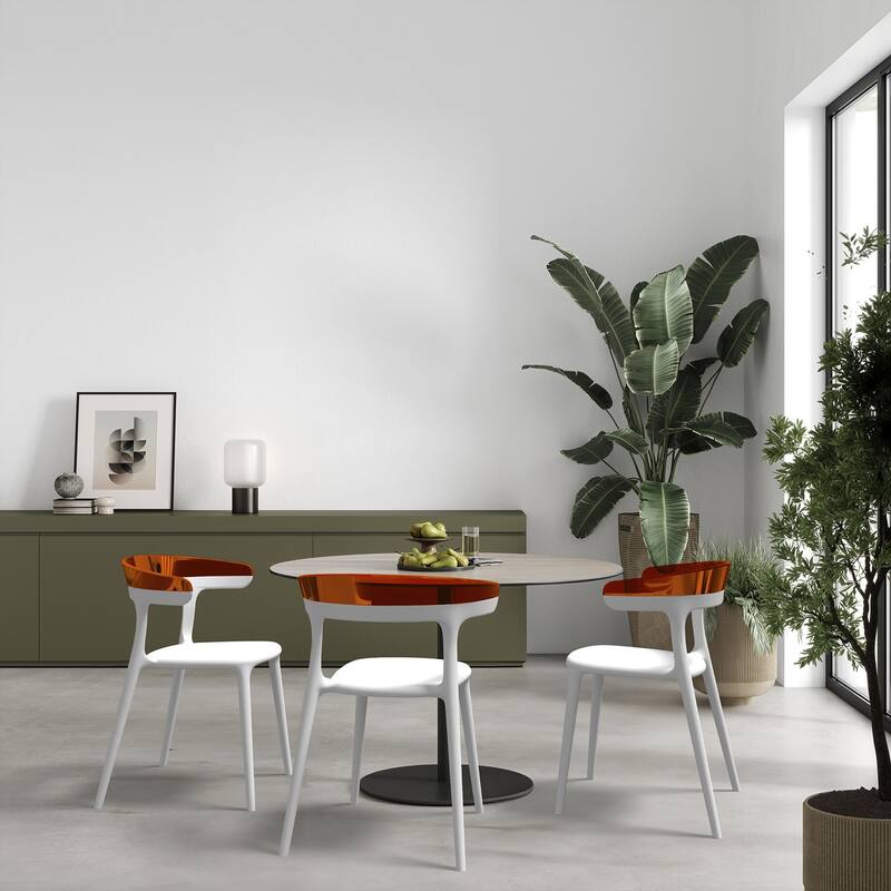 WRGHOME Modern Stacking Patio Dining Side Chair Indoor/Outdoor (Set of 2) Taupe - 30.31'' H X 21.65'' W X 20.08'' D