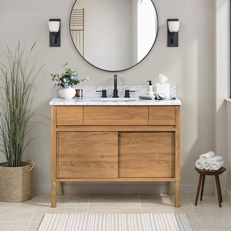 Avanity Colbie Bathroom Vanity Only in Natural Teak - 42" Single Sink