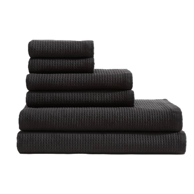 Calvin Klein Eternity Solid Cotton Towel Set - Black - 6 Piece Set