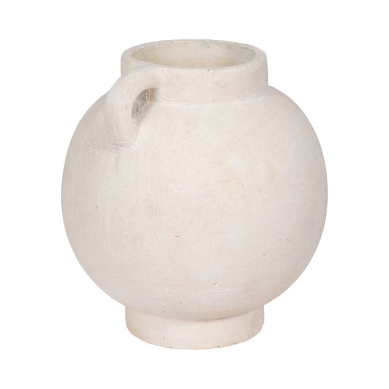 Handcrafted Terracotta Pottery Round Vase Modern Visual Interest