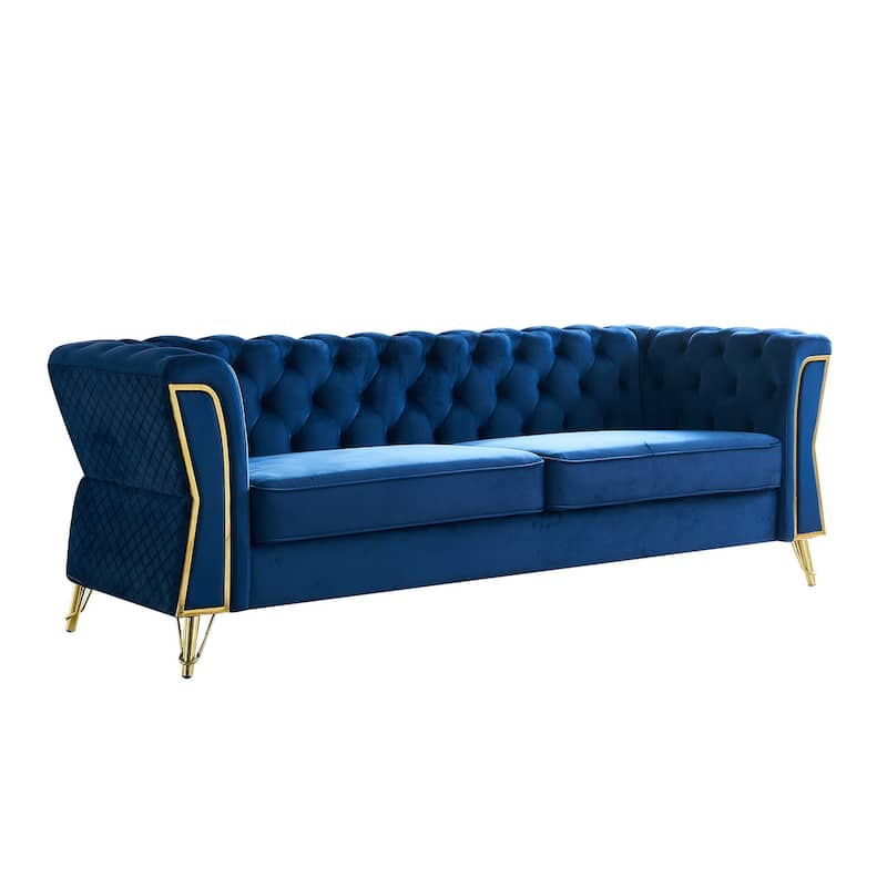 Modern Tufted Velvet Sofa for Living Room
