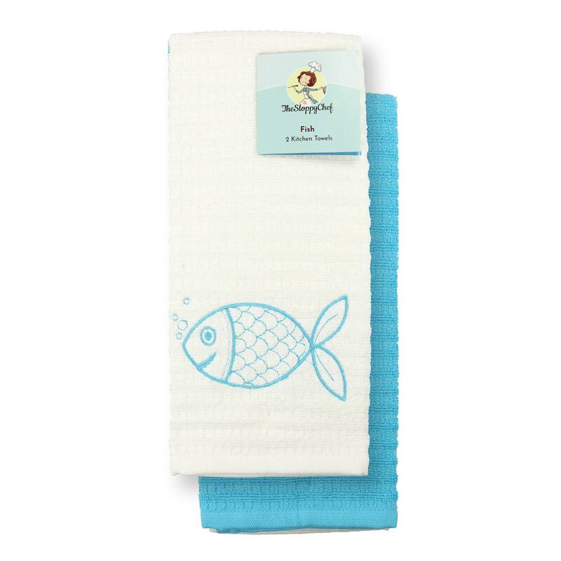 The Sloppy Chef Embroidered 2-Piece Kitchen Towels - 16x26