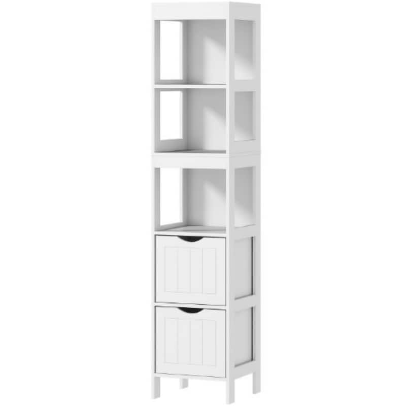 55.6" Tall Bathroom Narrow Floor Storage Cabinet