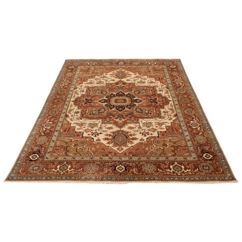 ECARPETGALLERY Hand-knotted Jules Sultane Ivory Wool Rug - 8'7 x 11'9