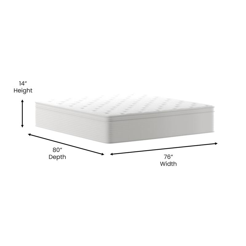 Commercial Memory Foam and Pocket Spring Hybrid Mattress in a Box