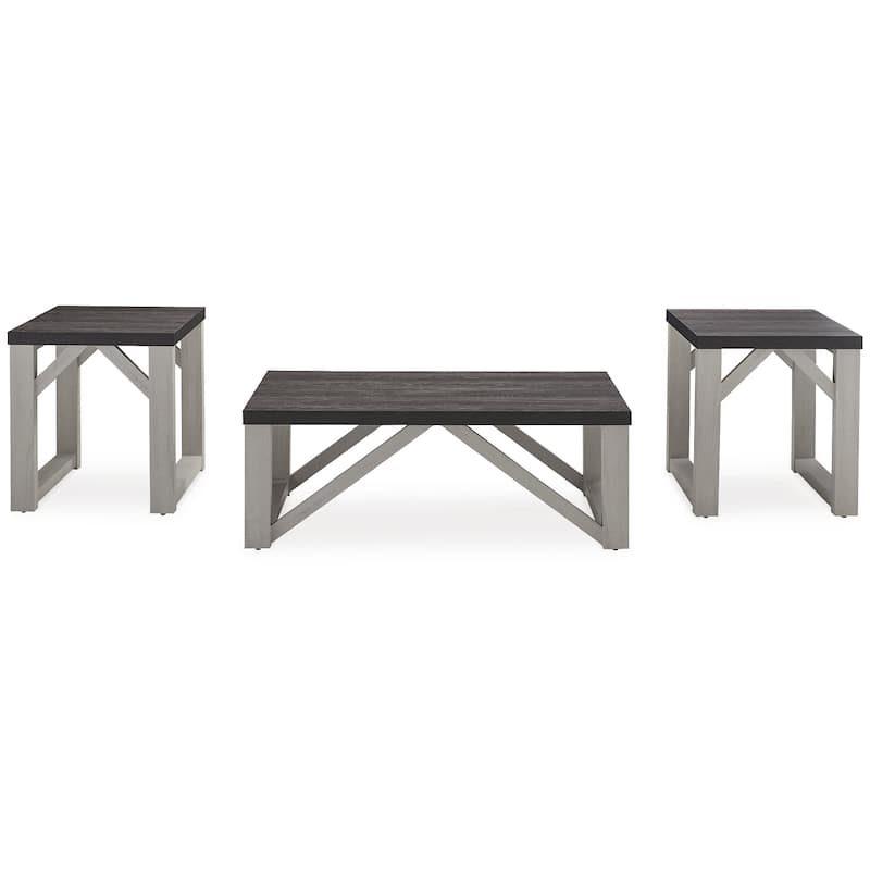 Signature Design by Ashley Dorrinson Antique White Table (Set of 3) - 48"W x 24"D x 17"H