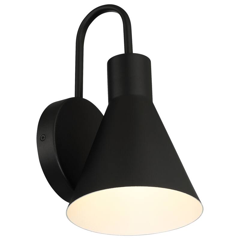 Solano Outdoor LED Wall Mount - Round Backplate - Cone Shade